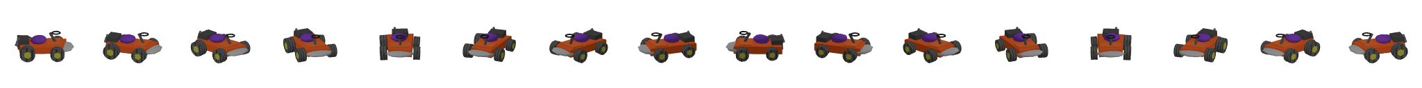 Wonky kart spritesheet — 16 directions